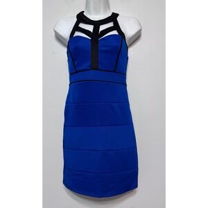 Crystal Doll Edgy Y2K Bodycon‎ Dress Size 7 Strappy Cage Neckline Indie Sleaze